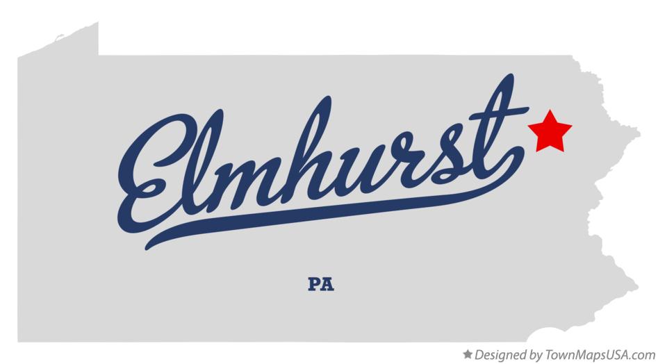 Map of Elmhurst Pennsylvania PA