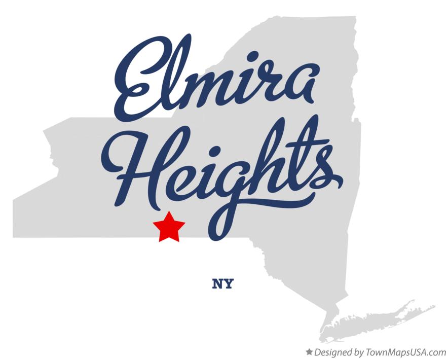 Map of Elmira Heights New York NY