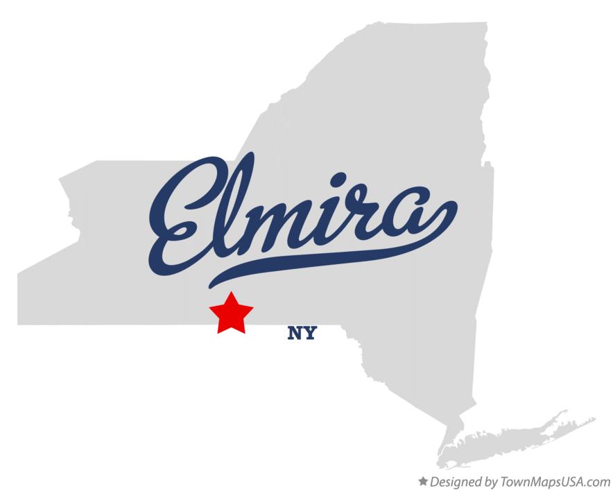 Map of Elmira New York NY