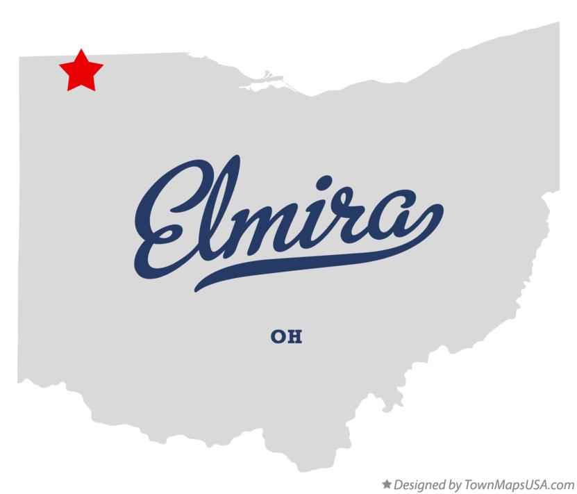 Map of Elmira Ohio OH