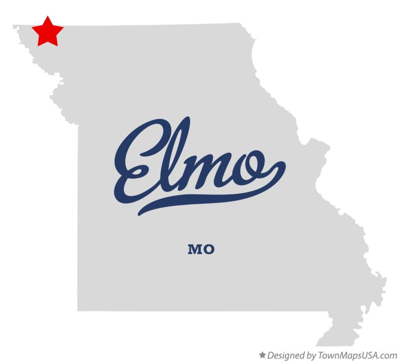 Map of Elmo Missouri MO