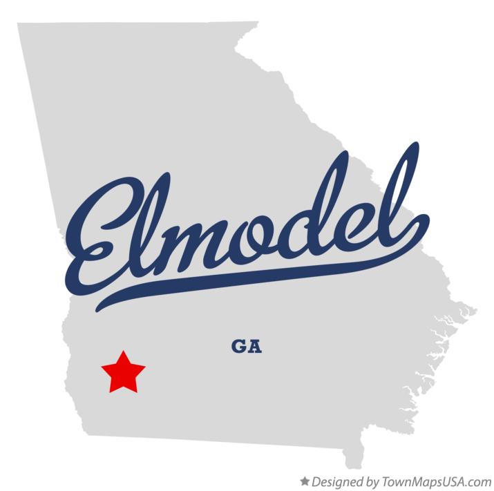 Map of Elmodel Georgia GA