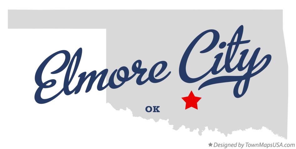 Map of Elmore City Oklahoma OK