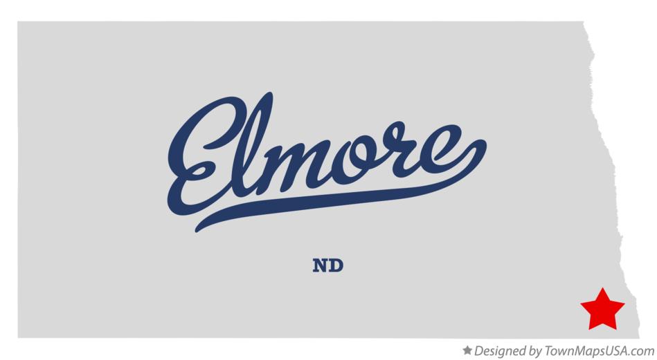 Map of Elmore North Dakota ND