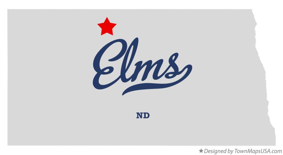 Map of Elms North Dakota ND
