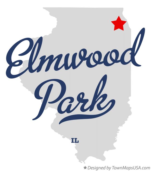 Map of Elmwood Park Illinois IL
