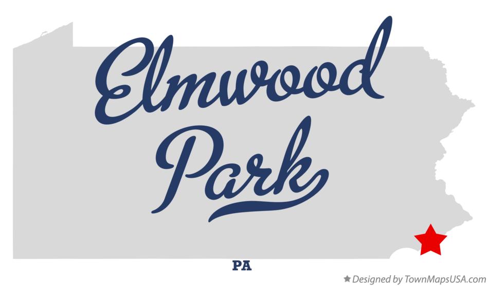 Map of Elmwood Park Pennsylvania PA