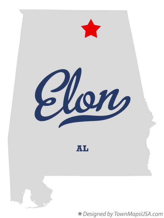 Map of Elon Alabama AL