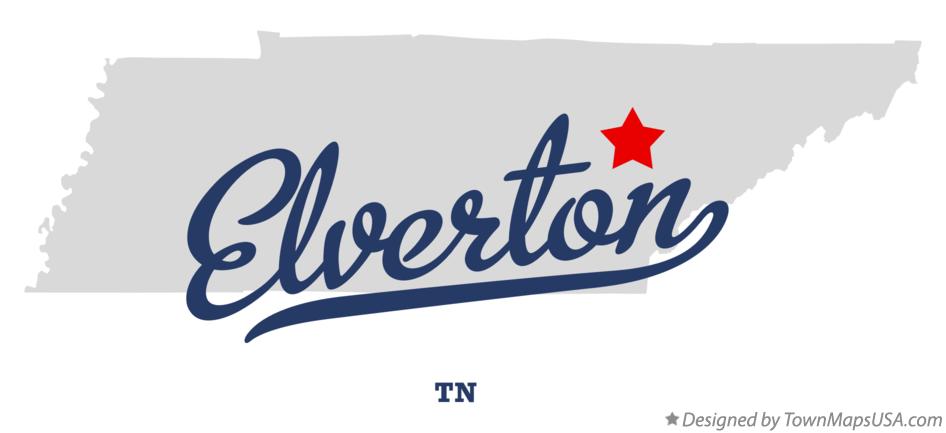 Map of Elverton Tennessee TN