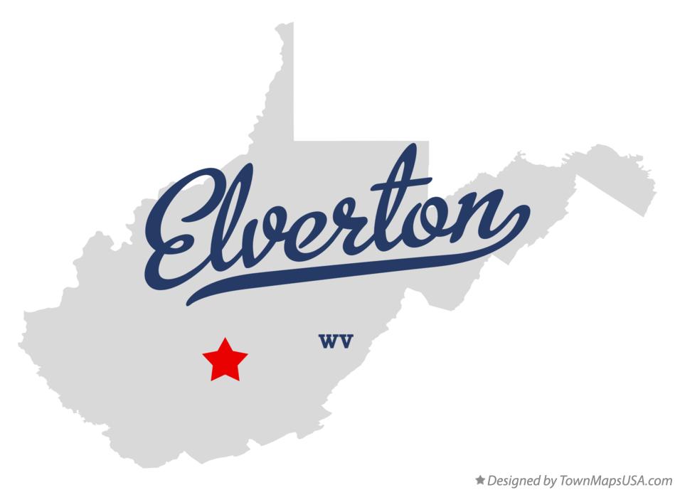 Map of Elverton West Virginia WV