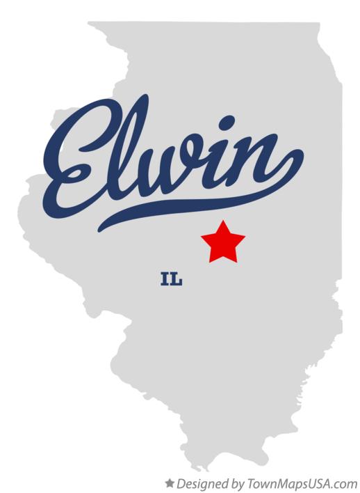 Map of Elwin Illinois IL