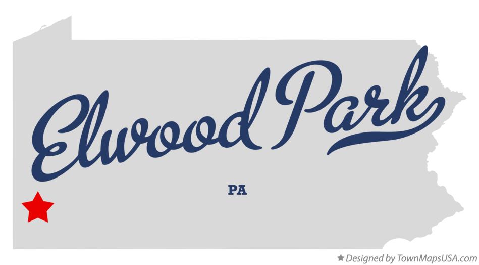 Map of Elwood Park Pennsylvania PA