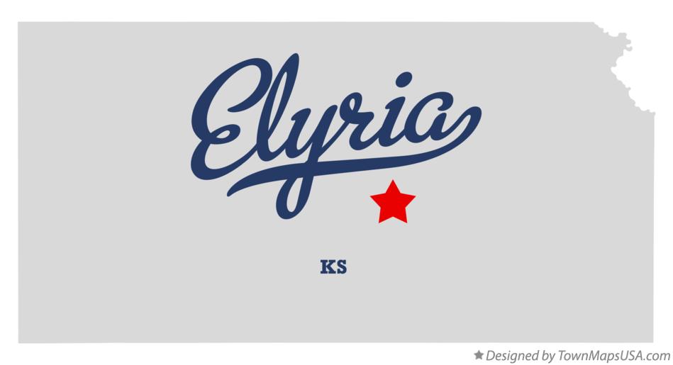 Map of Elyria Kansas KS