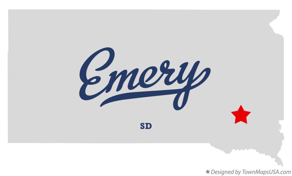 Map of Emery South Dakota SD