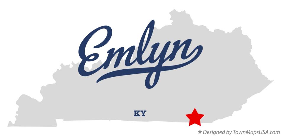 Map of Emlyn Kentucky KY