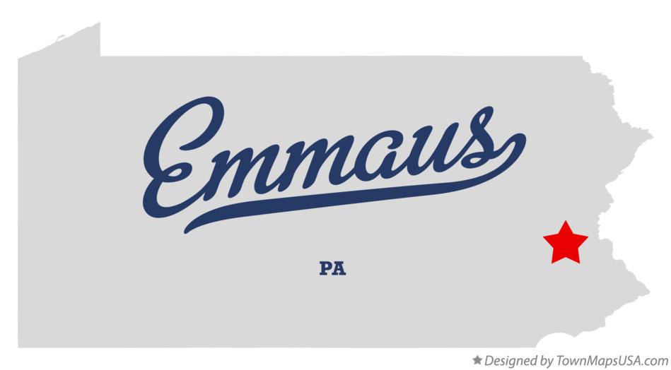 Map of Emmaus Pennsylvania PA