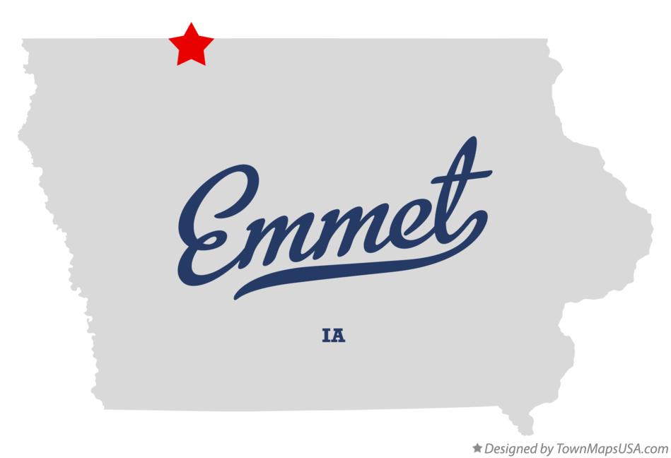Map of Emmet Iowa IA