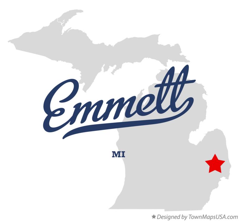 Map of Emmett Michigan MI