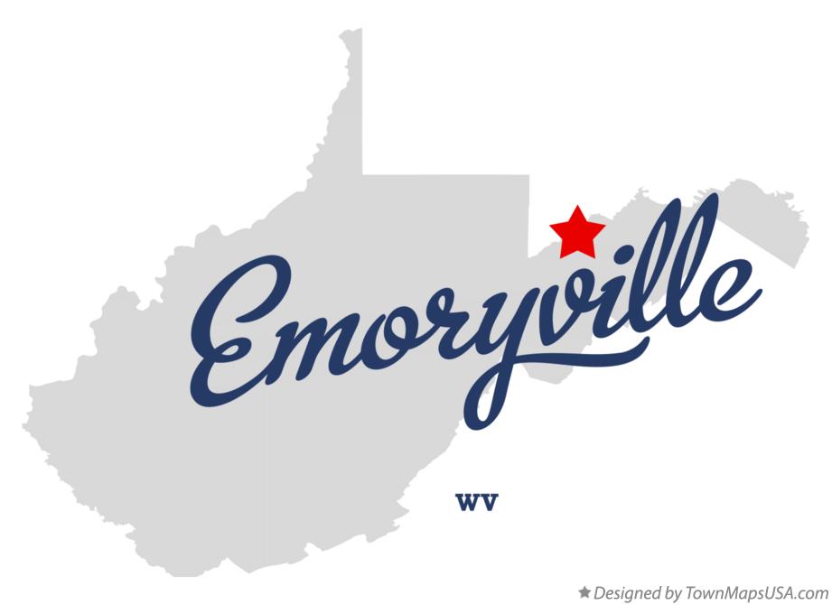 Map of Emoryville West Virginia WV
