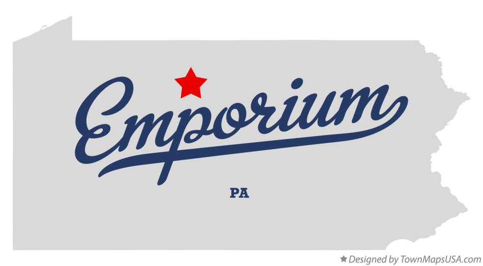 Map of Emporium Pennsylvania PA