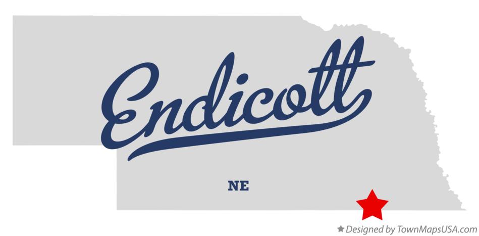 Map of Endicott Nebraska NE