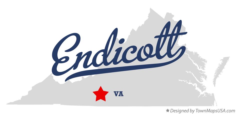 Map of Endicott Virginia VA
