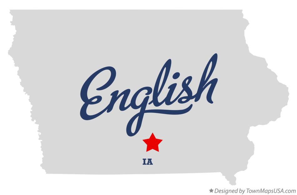 Map of English Iowa IA
