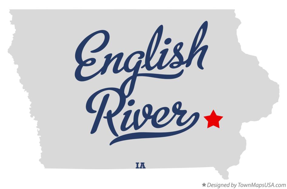 Map of English River Iowa IA