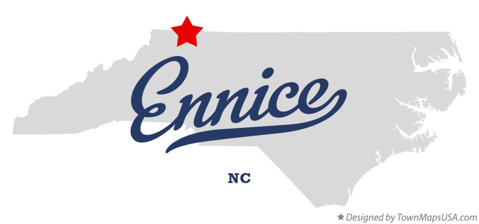 Map of Ennice North Carolina NC