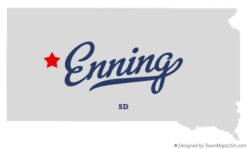 Map of Enning South Dakota SD