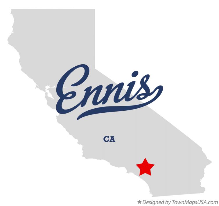 Map of Ennis California CA