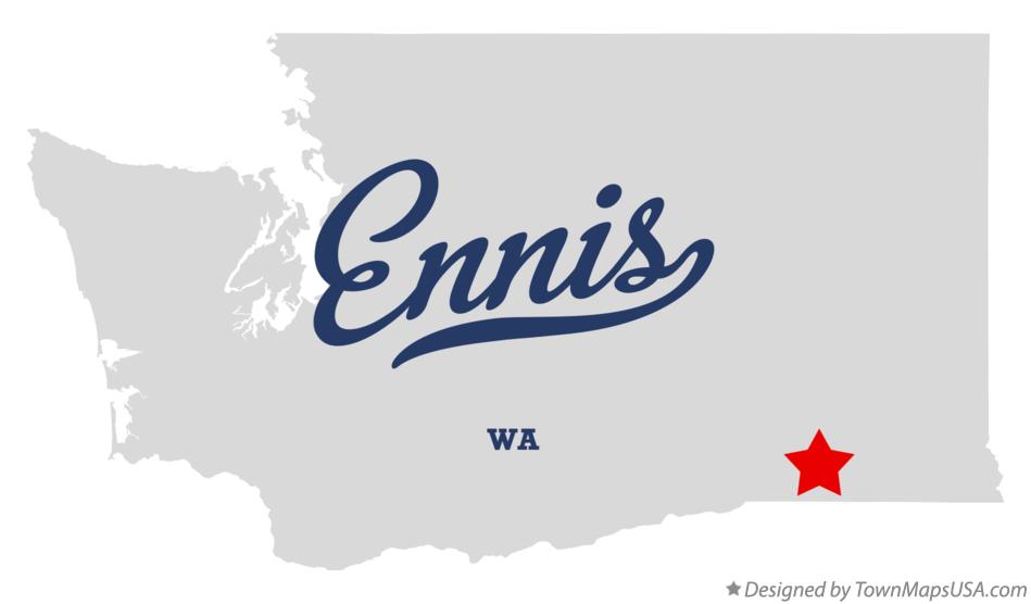 Map of Ennis Washington WA