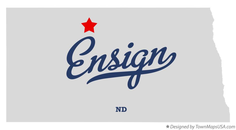 Map of Ensign North Dakota ND