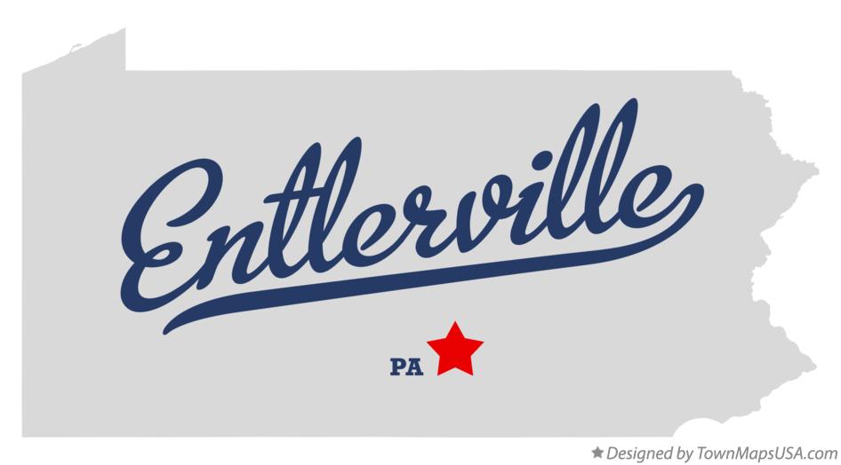 Map of Entlerville Pennsylvania PA