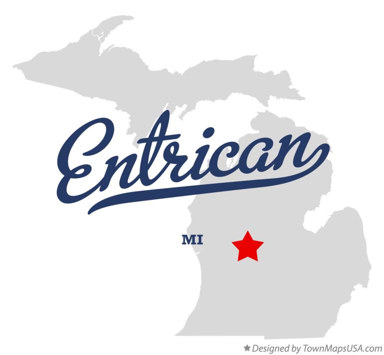 Map of Entrican Michigan MI