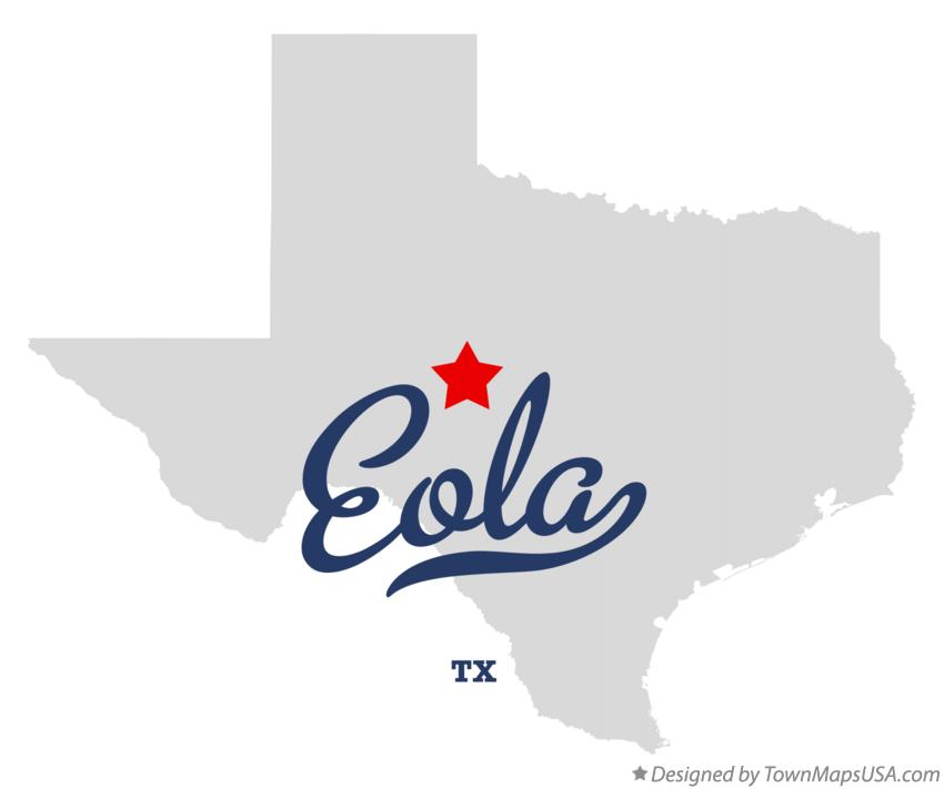 Map of Eola Texas TX