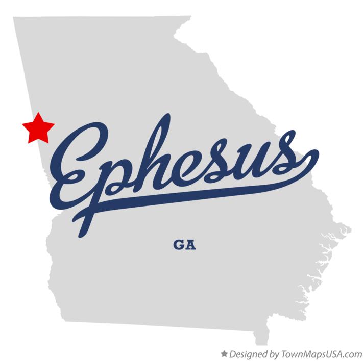 Map of Ephesus Georgia GA
