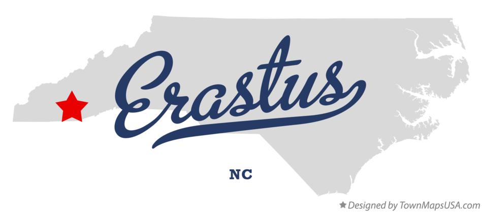 Map of Erastus North Carolina NC