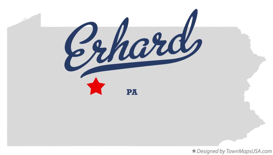 Map of Erhard Pennsylvania PA