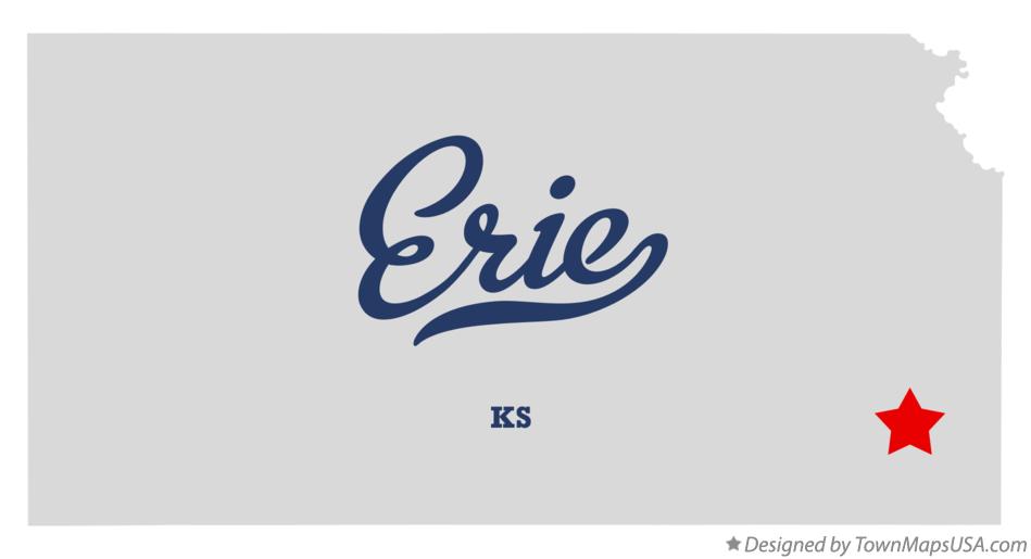 Map of Erie Kansas KS