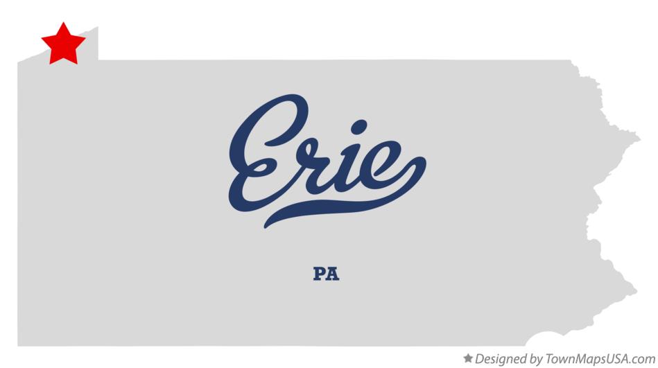 Map of Erie Pennsylvania PA