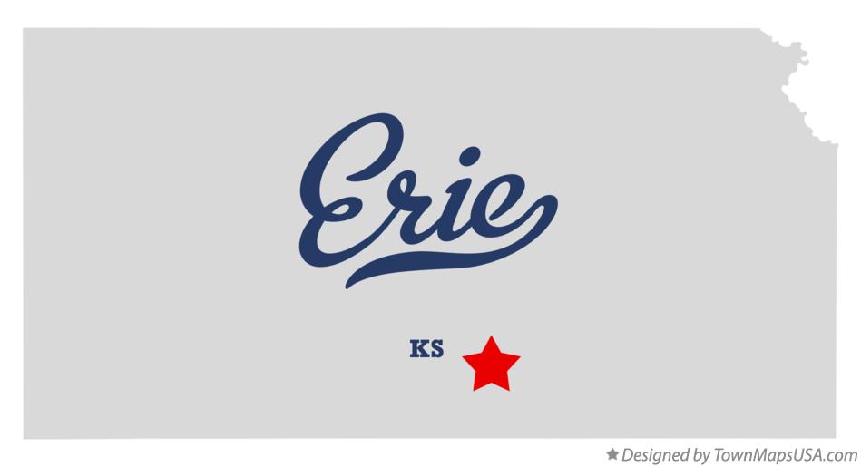 Map of Erie Kansas KS