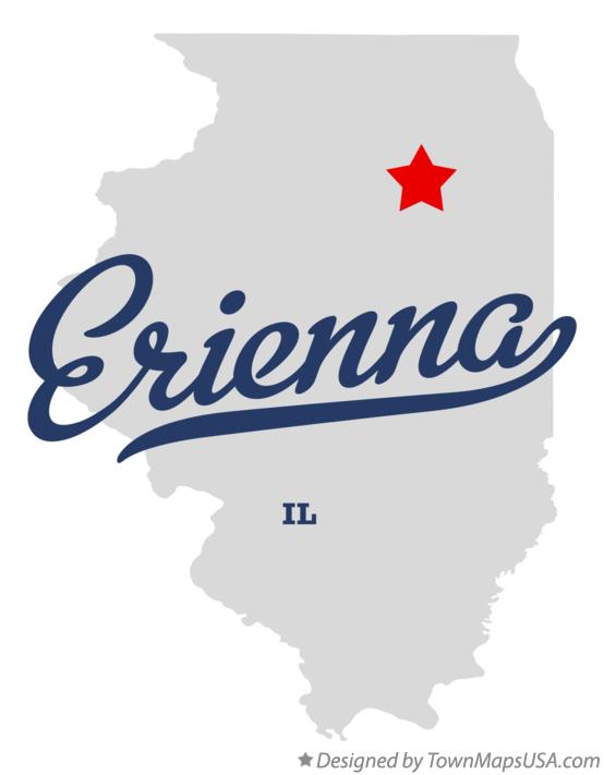 Map of Erienna Illinois IL