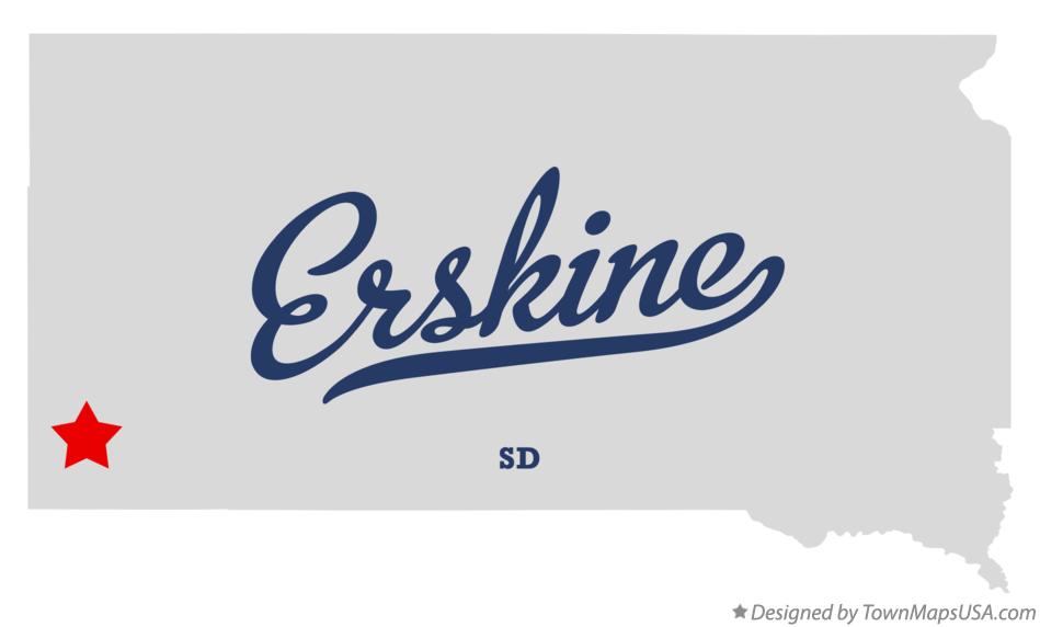 Map of Erskine South Dakota SD