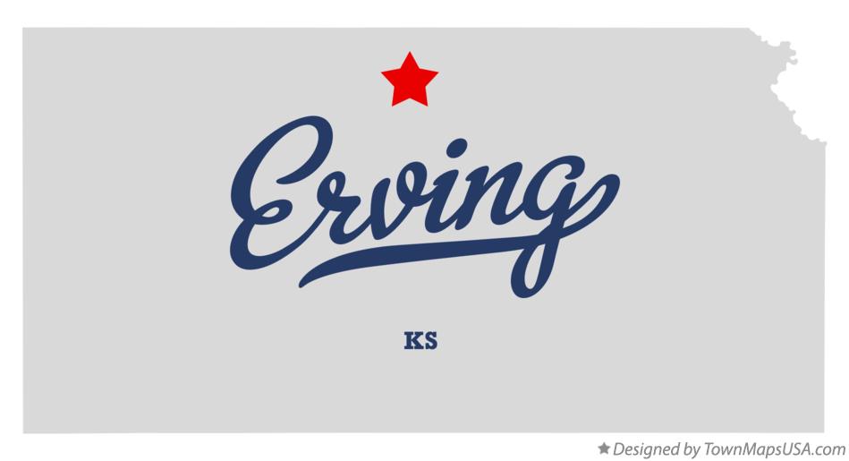Map of Erving Kansas KS