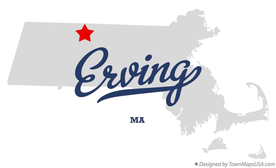 Map of Erving Massachusetts MA