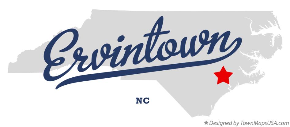 Map of Ervintown North Carolina NC