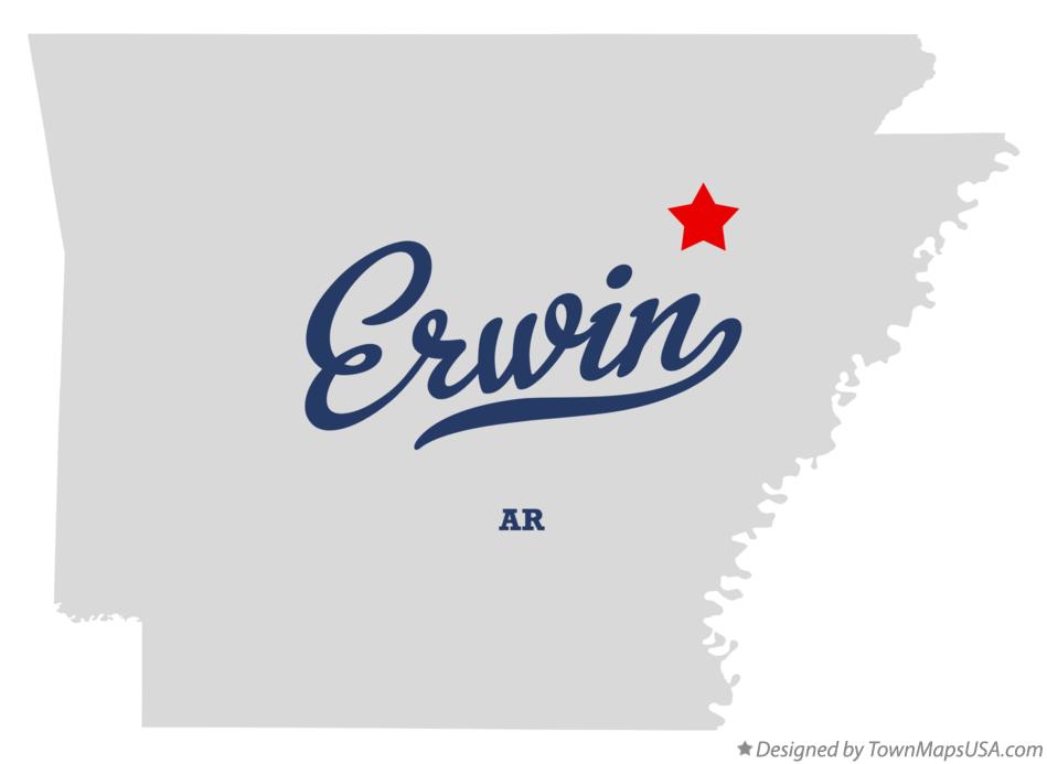 Map of Erwin Arkansas AR
