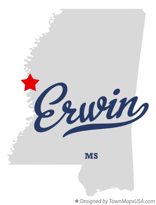 Map of Erwin Mississippi MS