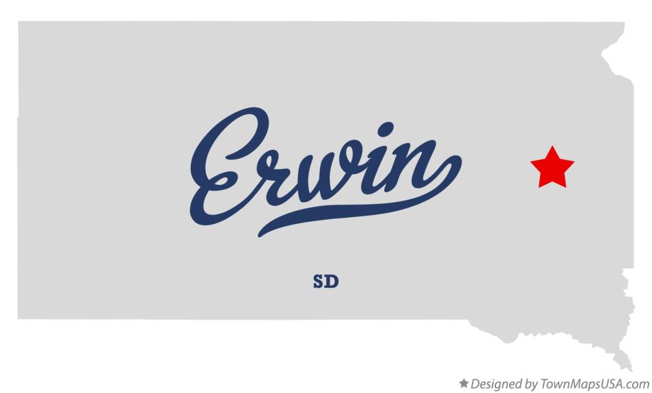 Map of Erwin South Dakota SD